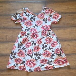 Old Navy Floral Kids Dress in Pink and Brown